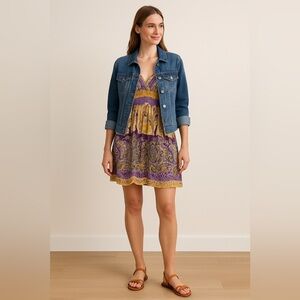 🌻 She’s Cool Boho Paisley Sundress 100% cotton– Size XL 🌻